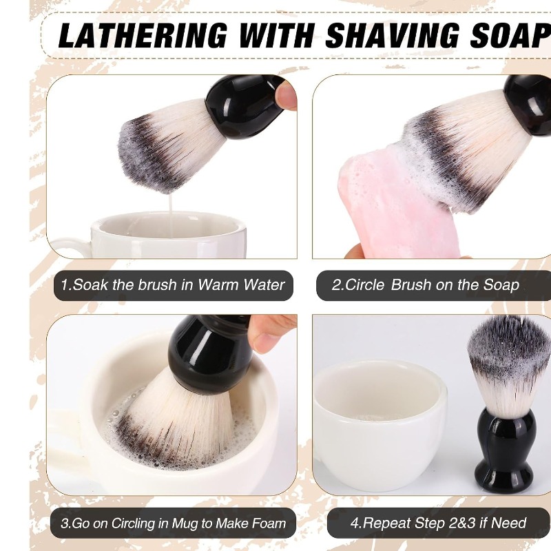 1Pcs Beard Shaving Brush, Wood - đánh giá và giá Hair Care For Men