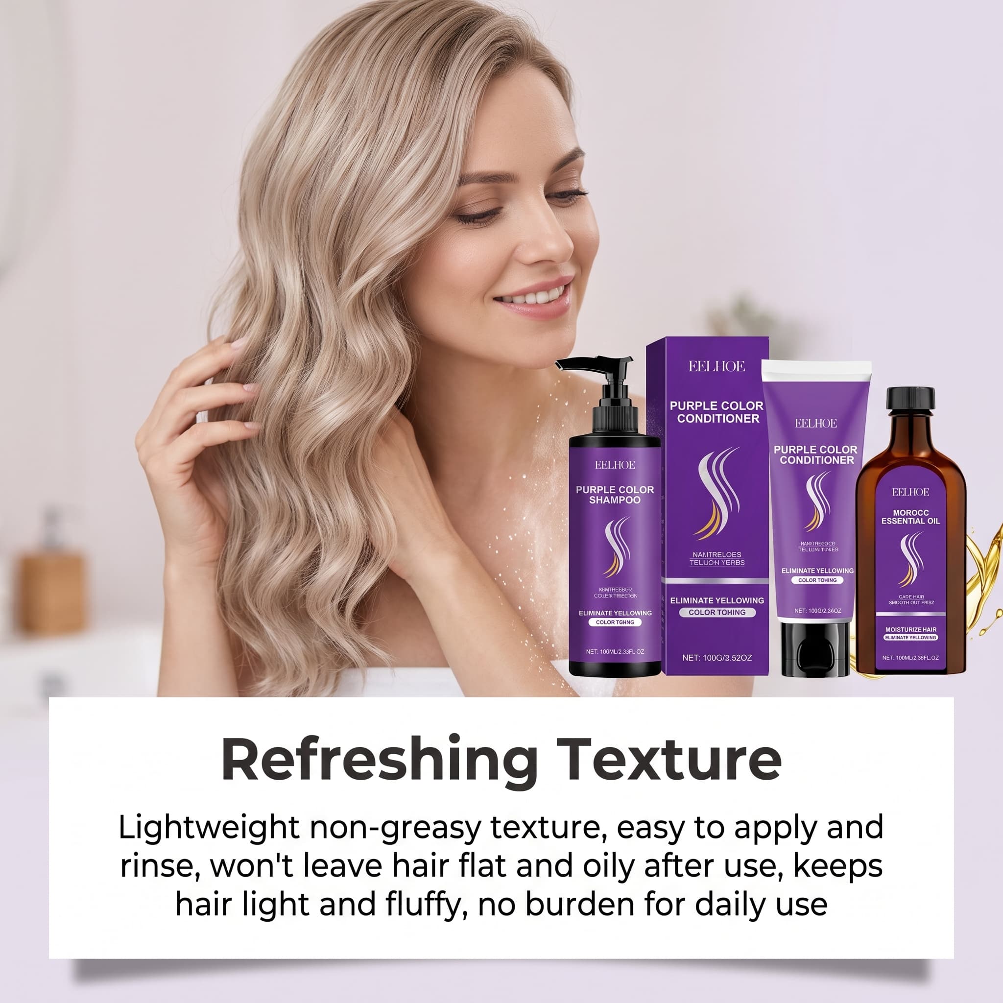 Purple Shampoo Set With Condit - đánh giá và giá Hair Care Color