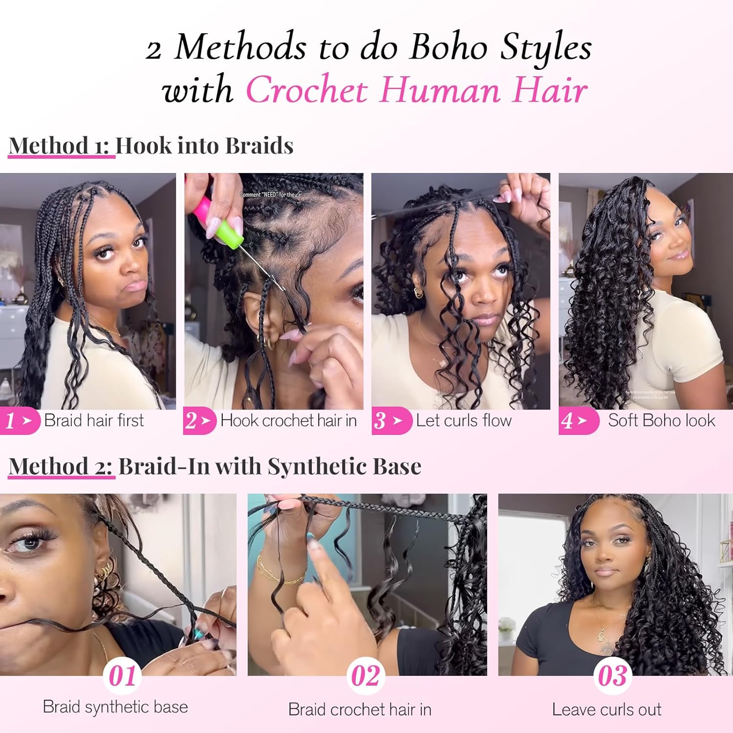 Crochet Human Hair Lightweight - đánh giá và giá Hair Care Color
